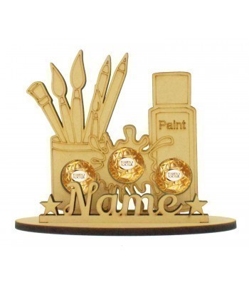 6mm Personalised Painting Shape Ferrero Rocher or Lindt Chocolate Ball Holder on a Stand - Stand Options